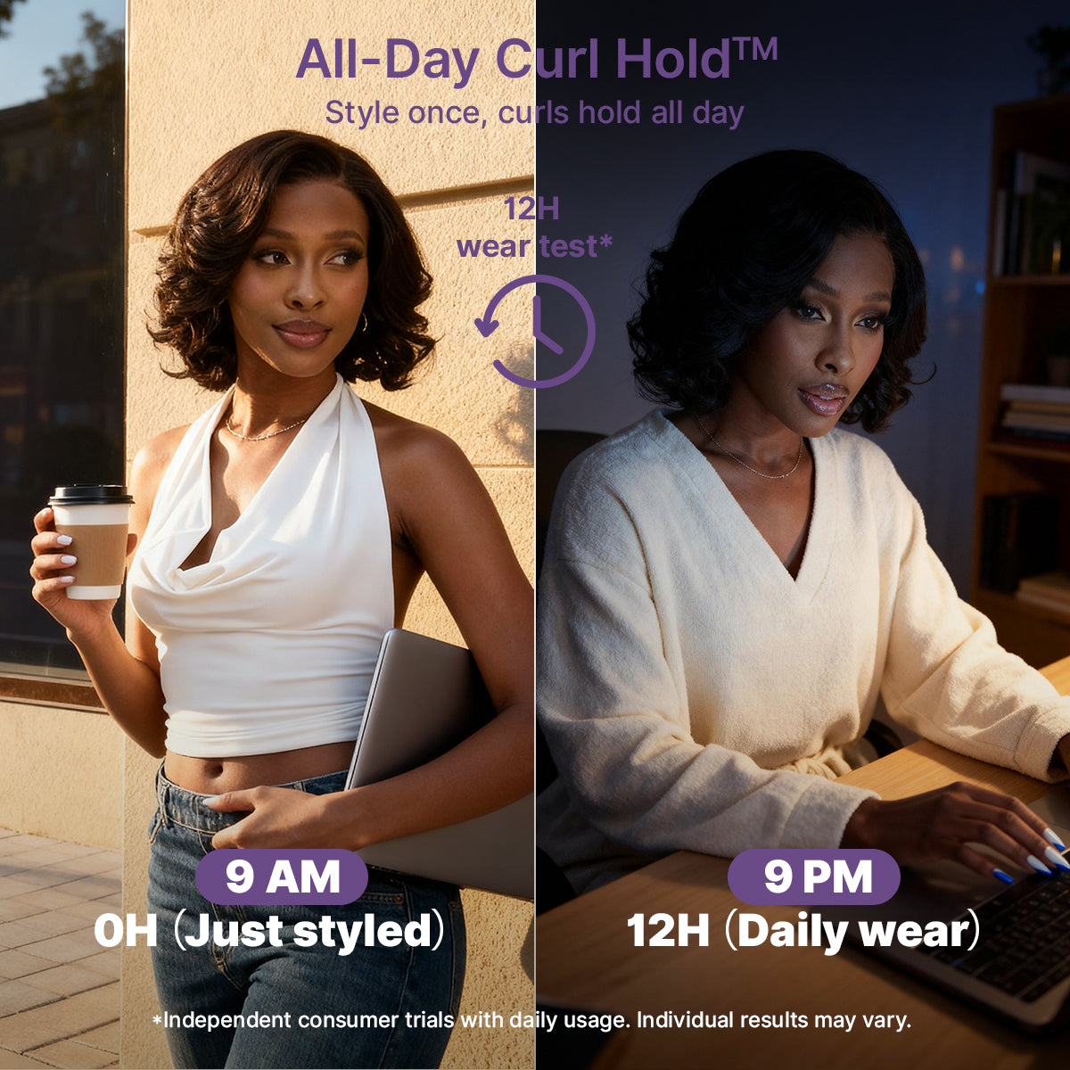 All-Day Curl Hold Premier Grade Hair 250% Density Loose Wave SilkShield Glueless 13x4 HD Lace Front Wig Pre-Cut Lace Flexi-Fit Drawstring Cap