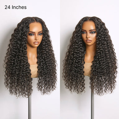 Halo Hair Style All-Day Comfort Wig 180% Density Soft & Full Water Wave Glueless 7x6 Closure HD Lace Human Hair Wig Pre-Cut Lace