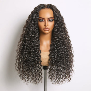 Halo Hair Style All-Day Comfort Wig 180% Density Soft & Full Water Wave Glueless 7x6 Closure HD Lace Human Hair Wig Pre-Cut Lace