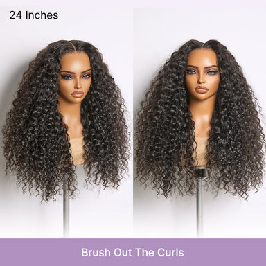 Halo Hair Style All-Day Comfort Wig 180% Density Soft & Full Water Wave Glueless 7x6 Closure HD Lace Human Hair Wig Pre-Cut Lace