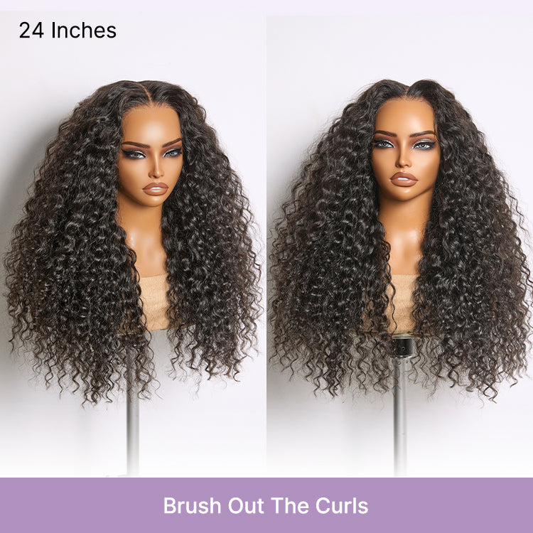 Halo Hair Style All-Day Comfort Wig 180% Density Soft & Full Water Wave Glueless 7x6 Closure HD Lace Human Hair Wig Pre-Cut Lace