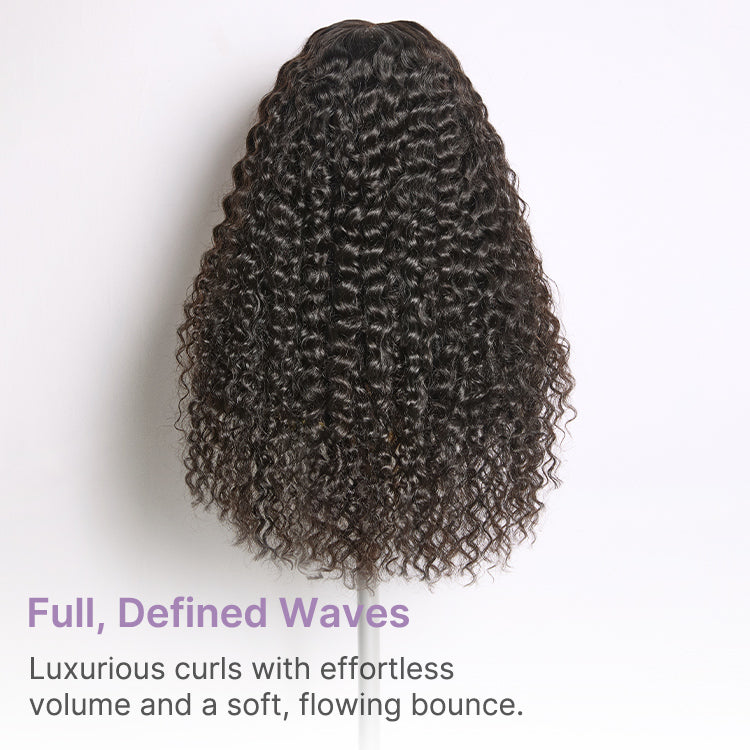 Halo Hair Style All-Day Comfort Wig 180% Density Soft & Full Water Wave Glueless 7x6 Closure HD Lace Human Hair Wig Pre-Cut Lace