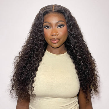 Halo Hair Style All-Day Comfort Wig 180% Density Soft & Full Water Wave Glueless 7x6 Closure HD Lace Human Hair Wig Pre-Cut Lace