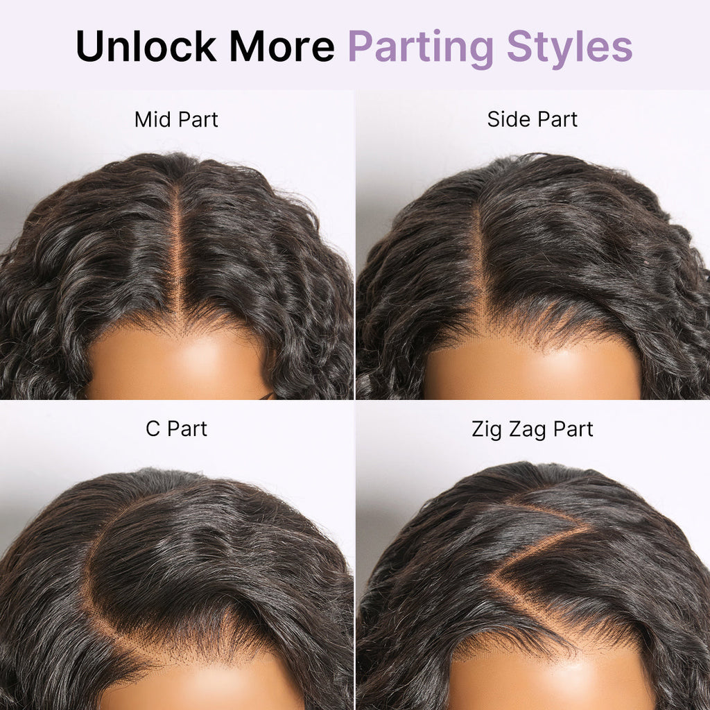 Halo Hair Style All-Day Comfort Wig 180% Density Soft & Full Water Wave Glueless 7x6 Closure HD Lace Human Hair Wig Pre-Cut Lace