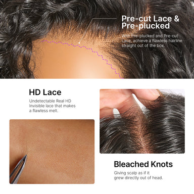 Halo Hair Style Hair-New Customers Only | Water Wave Pixie Cut Water Wave Glueless Minimalist HD Lace Short Curly Wig