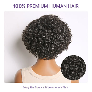 Halo Hair Style Hair-New Customers Only | Water Wave Pixie Cut Water Wave Glueless Minimalist HD Lace Short Curly Wig