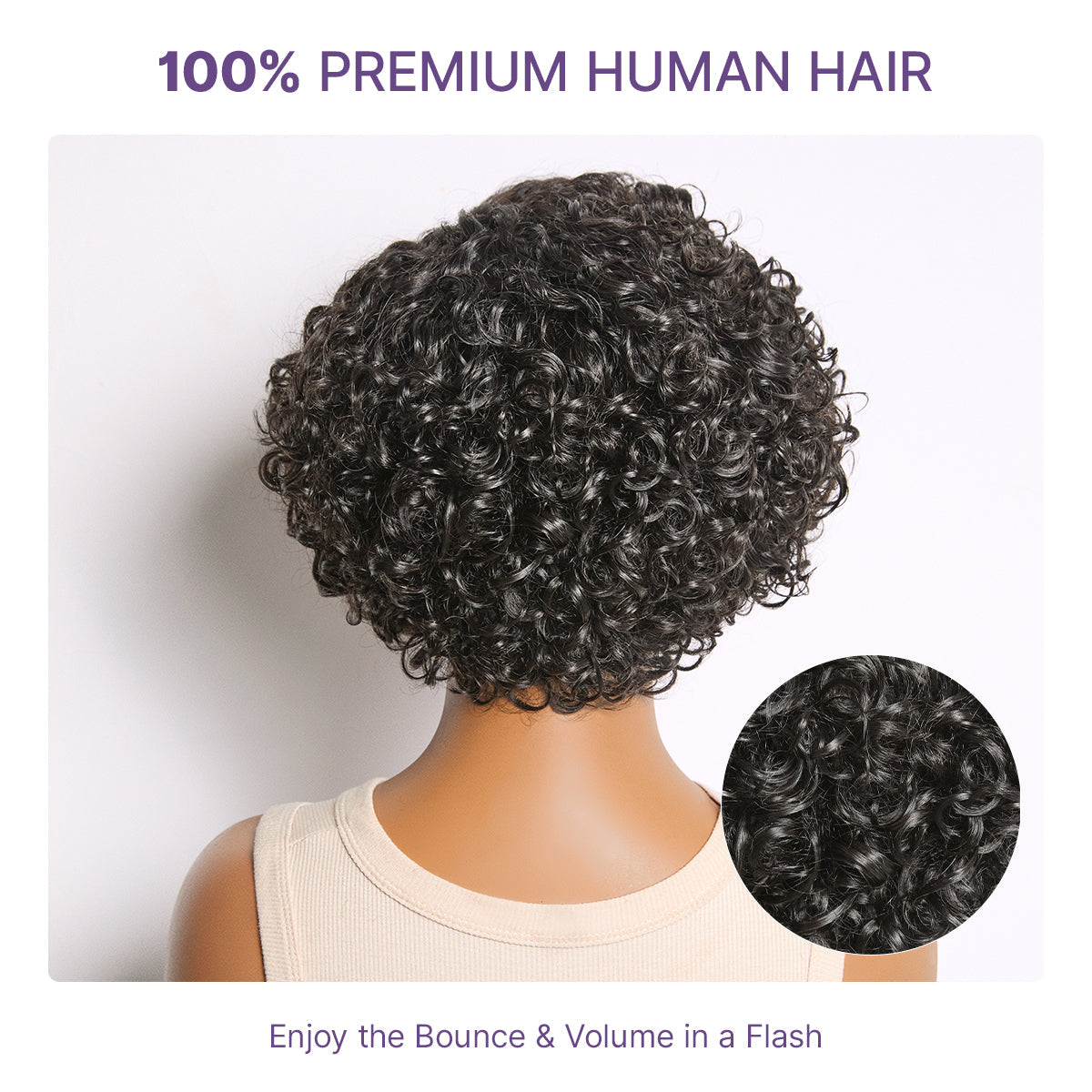 Halo Hair Style Hair-New Customers Only | Water Wave Pixie Cut Water Wave Glueless Minimalist HD Lace Short Curly Wig