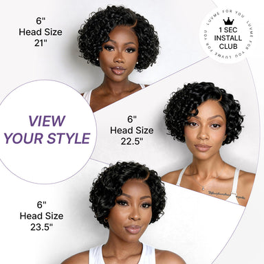 Halo Hair Style Hair-New Customers Only | Water Wave Pixie Cut Water Wave Glueless Minimalist HD Lace Short Curly Wig