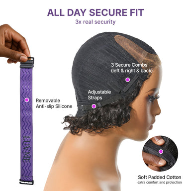 Melted Hair Natural Black Water Wave Wig Glueless Wig
