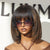 Special Offer | Put On and Go Brown Highlight / Natural Black Layered Cut Yaki Straight Minimalist Lace Bob Wig with Bangs
