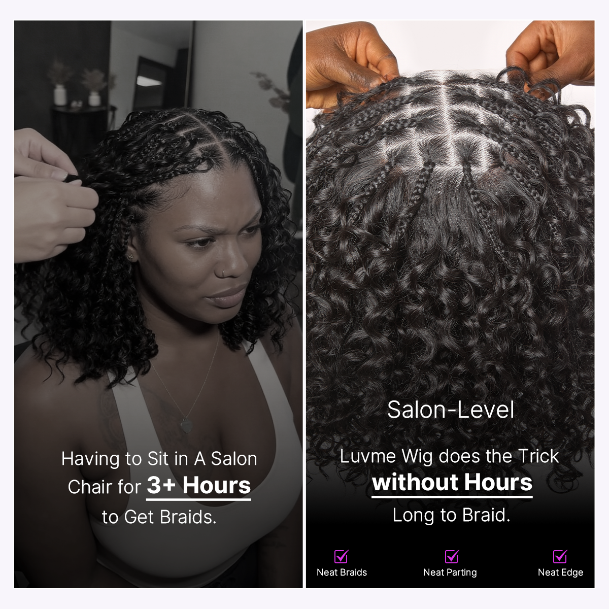Readitress Boho Braids Deep Curly Glueless 5x5 Closure Lace with Braided Top Human Hair Wig Pre-Cut Lace