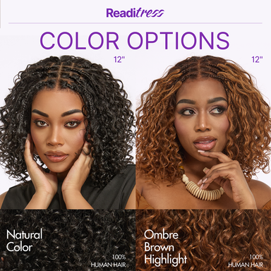 Readitress Boho Braids Deep Curly Glueless 5x5 Closure Lace with Braided Top Human Hair Wig Pre-Cut Lace