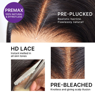 Halo Hair Style All-Day Comfort Wig 180% Density Blonde Highlight Butterfly Cut Layered Light Yaki Straight Glueless 7x6 Closure HD Lace Wig Pre-Cut Lace