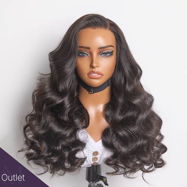 Outlet | Natural Black 360 Lace Loose Body Wave Wig Pre-cut Lace