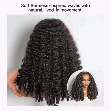 180% Density Burmese Curly Finger Coil Ends Glueless 5x5 Closure HD Lace Wig Pre-Cut Lace - Limited Time Offer