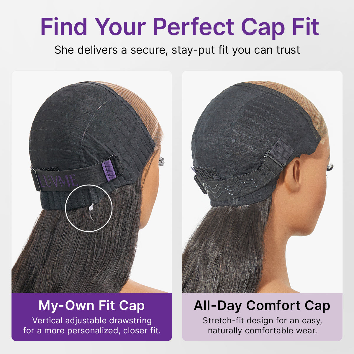 MyOwn-Fit PartingMax Glueless Personalized Comfort Wig 250% Density Bone Straight with Baby Hair 7x6 Closure HD Lace Wig Pre Cut & Plucked & Bleached Ready to Go