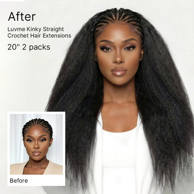 Readitress Pre-Separated Feather Crochet Human Hair Extensions Kinky Straight Protective Style with Free Gifts - US Only