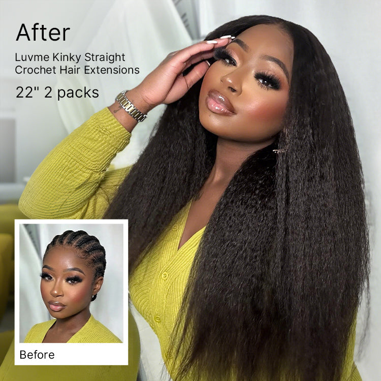 Readitress Pre-Separated Feather Crochet Human Hair Extensions Kinky Straight Protective Style with Free Gifts - US Only