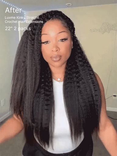 Readitress Pre-Separated Feather Crochet Human Hair Extensions Kinky Straight Protective Style with Free Gifts - US Only