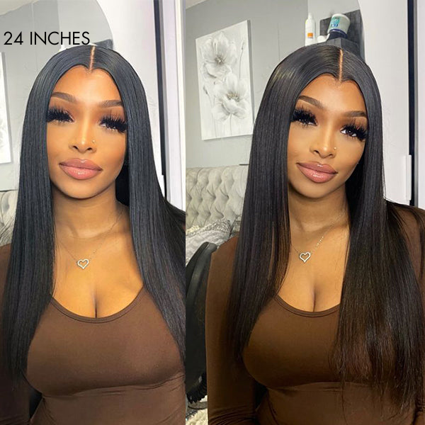 Halo Hair Style Hair Straight Glueless 13x4 Frontal Lace Long Wig 100% Human Hair | US Only