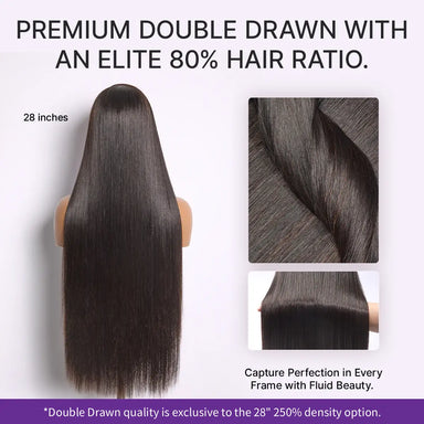 US Only | Halo Hair Style All-Day Comfort Wig 180% / 250% Density Bone Straight with Baby Hair PartingMax Glueless 7x6 Closure HD Lace Wig Pre-Cut Lace