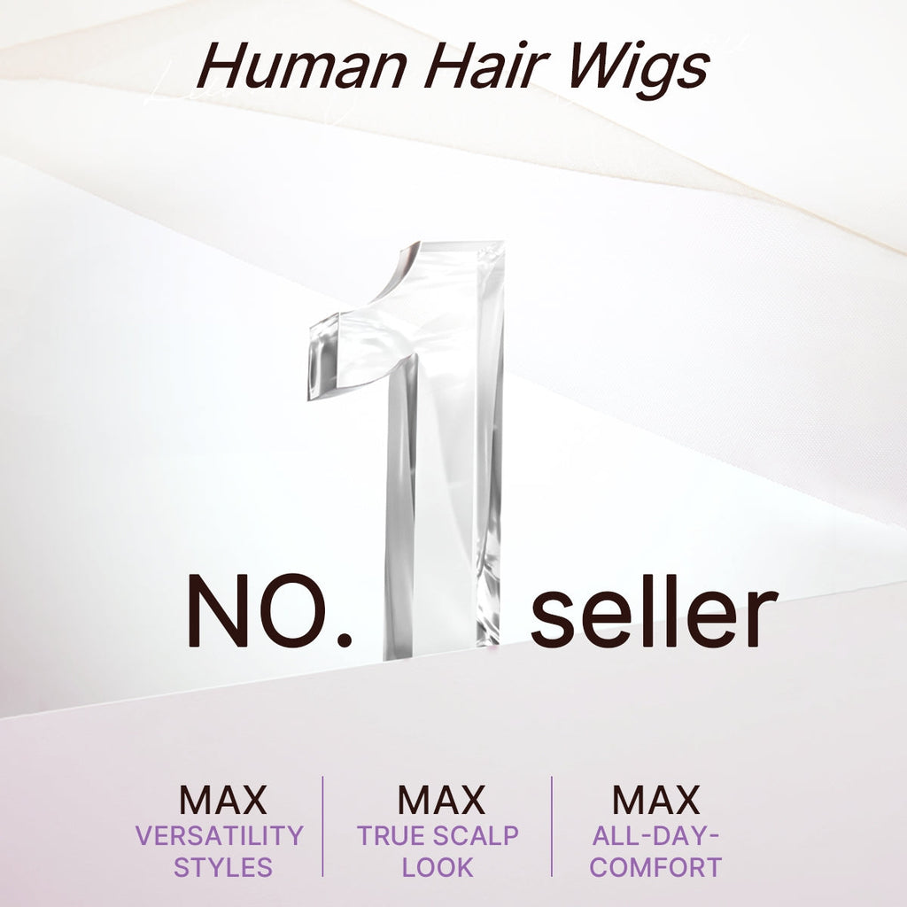 US Only | Halo Hair Style All-Day Comfort Wig 180% / 250% Density Bone Straight with Baby Hair PartingMax Glueless 7x6 Closure HD Lace Wig Pre-Cut Lace