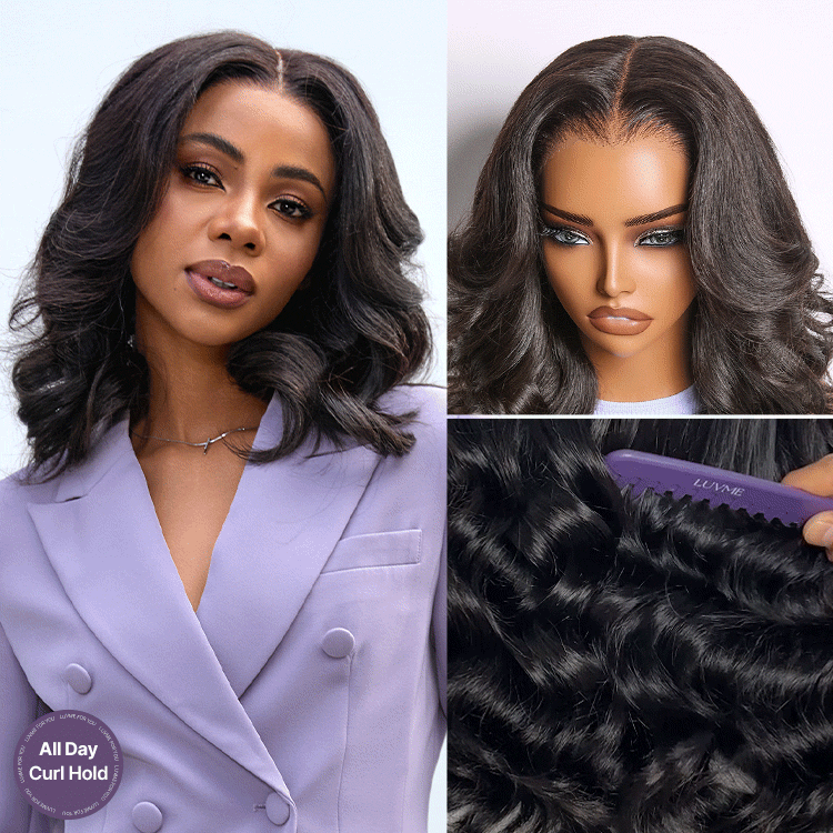 Halo Hair Style All-Day Curl Hold Premier Grade Hair Shoulder Length Body Wave CuticleAlign PartingMax Glueless 7x6 HD Lace Wig Pre-Cut Lace