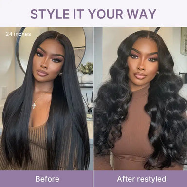 PreMax Wigs | Super Natural Hairline Silky Straight Glueless 13x4 Frontal Lace Wig Human Hair Pre-Cut Lace