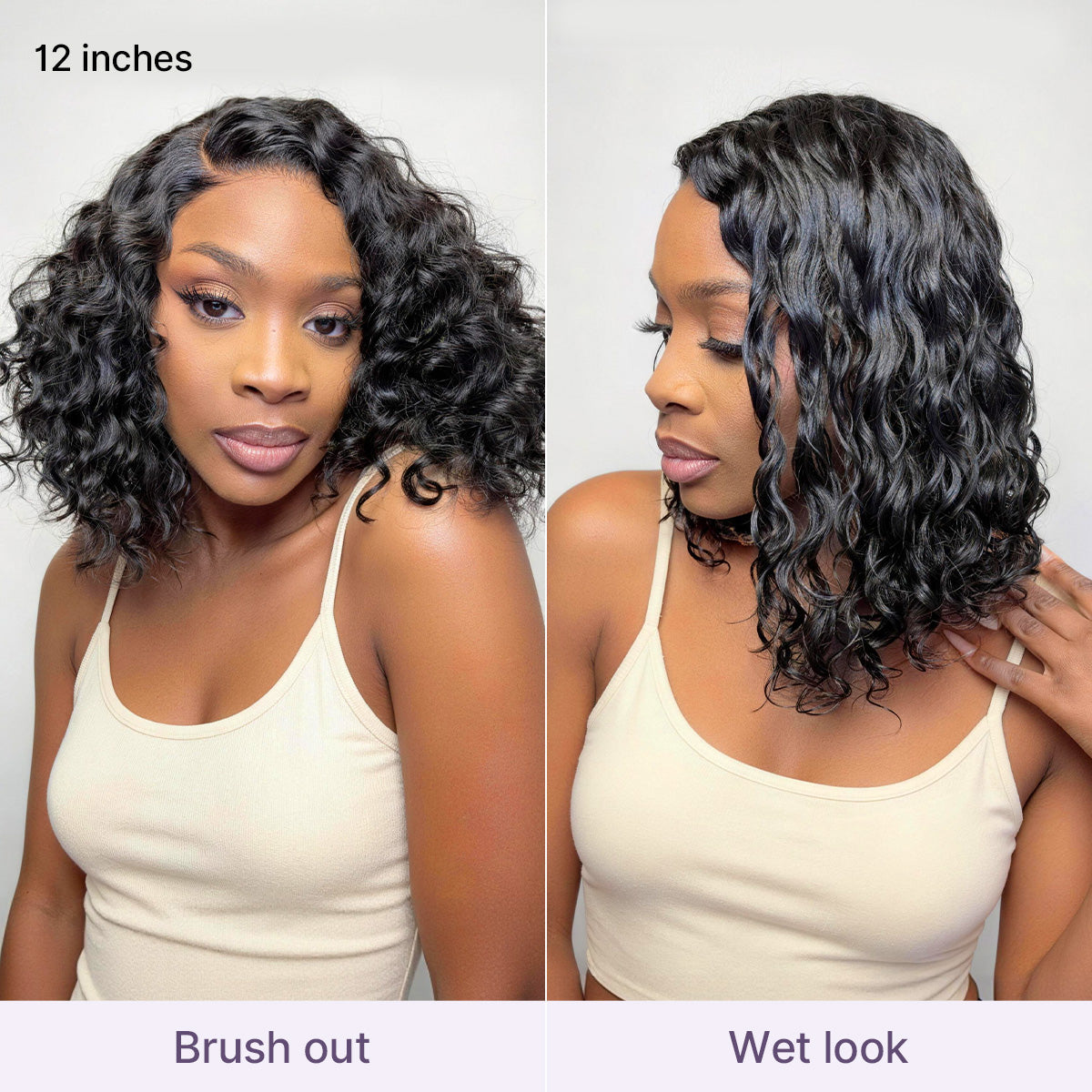 Ready to Go Water Wave Short Curly Bob Wig Glueless Minimalist HD Lace Wig Pre-Cut Lace