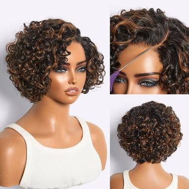 Melted Hair Natural Black Water Wave Wig Glueless Wig