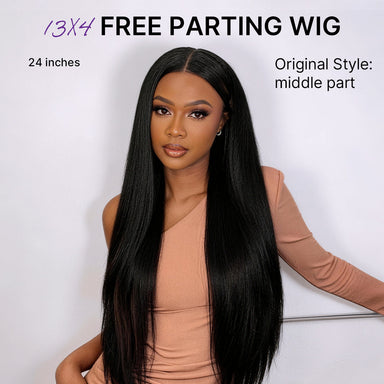 Special Offer | PreMax Wigs | Super Natural Hairline Silky Straight Glueless 13x4 Frontal Lace Wig Human Hair Pre-Cut Lace