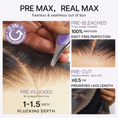 Special Offer | PreMax Wigs | Super Natural Hairline Silky Straight Glueless 13x4 Frontal Lace Wig Human Hair Pre-Cut Lace