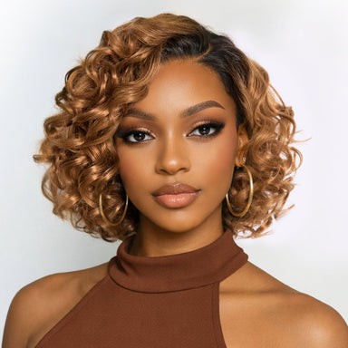 Dark Root Ombre Brown Mature Bouncy Loose Wave Glueless Minimalist HD Lace Wig Ready to Go