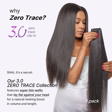 Yaki Straight 0.59mm Zero Trace Invisible Clip in Hair Extensions 100g 7pcs / 6pcs Seamless Blend & Lightweight for Daily Styling