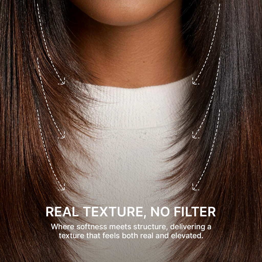 Halo Hair Style All-Day Comfort Wig 180% Density Ombre Brown Butterfly Cut Layered Light Yaki Straight Glueless 7x6 Closure HD Lace Human Hair Wig Pre-Cut Lace