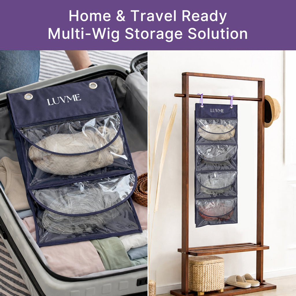 Halo Hair Style 4-Pack Purple Wig Storage Bags, Dust-Proof Hair Extension Carriers