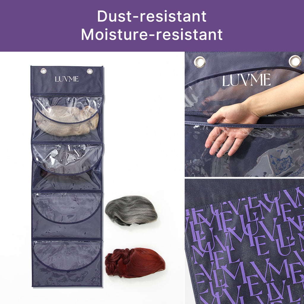 Halo Hair Style 4-Pack Purple Wig Storage Bags, Dust-Proof Hair Extension Carriers