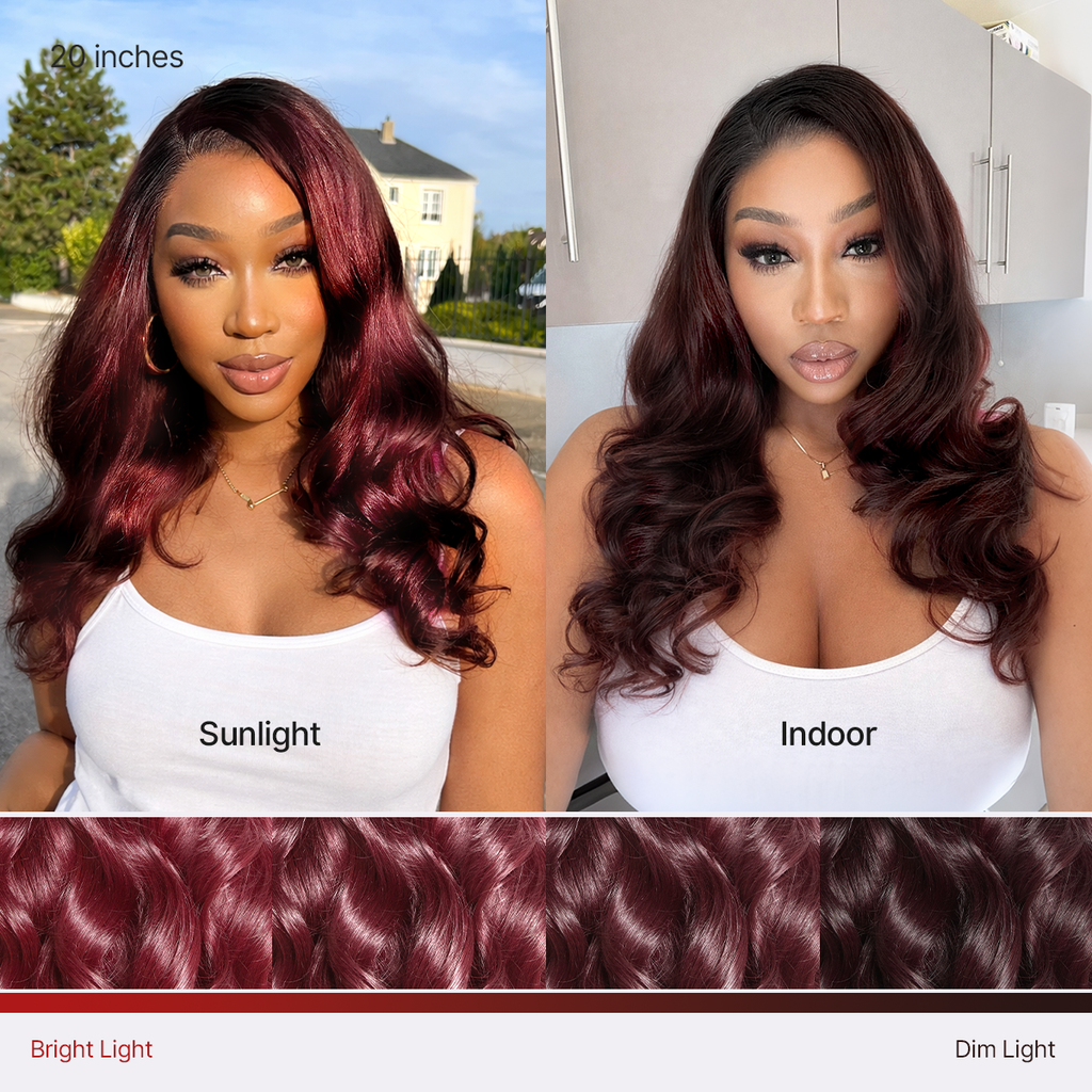 Halo Hair Style All-Day Comfort Wig 180% Density Rich Dark Plum Loose Body Wave PartingMax Glueless 7x6 Closure HD Lace Wig Pre-Cut Lace