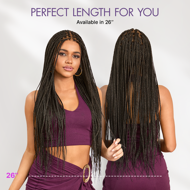 OwnScalp Lightweight Salon-Like Braids with a Real Scalp Look Full HD Lace Knotless Box Braided Wig Flexi-Fit Invisi Drawstring Cap - US Only