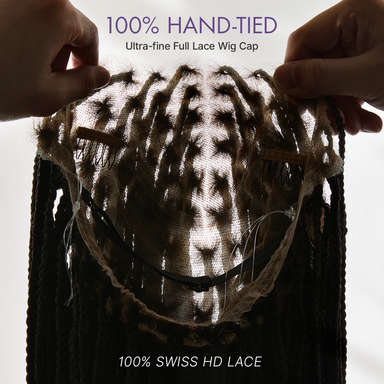 OwnScalp Lightweight Salon-Like Braids with a Real Scalp Look Full HD Lace Knotless Box Braided Wig Flexi-Fit Invisi Drawstring Cap - US Only