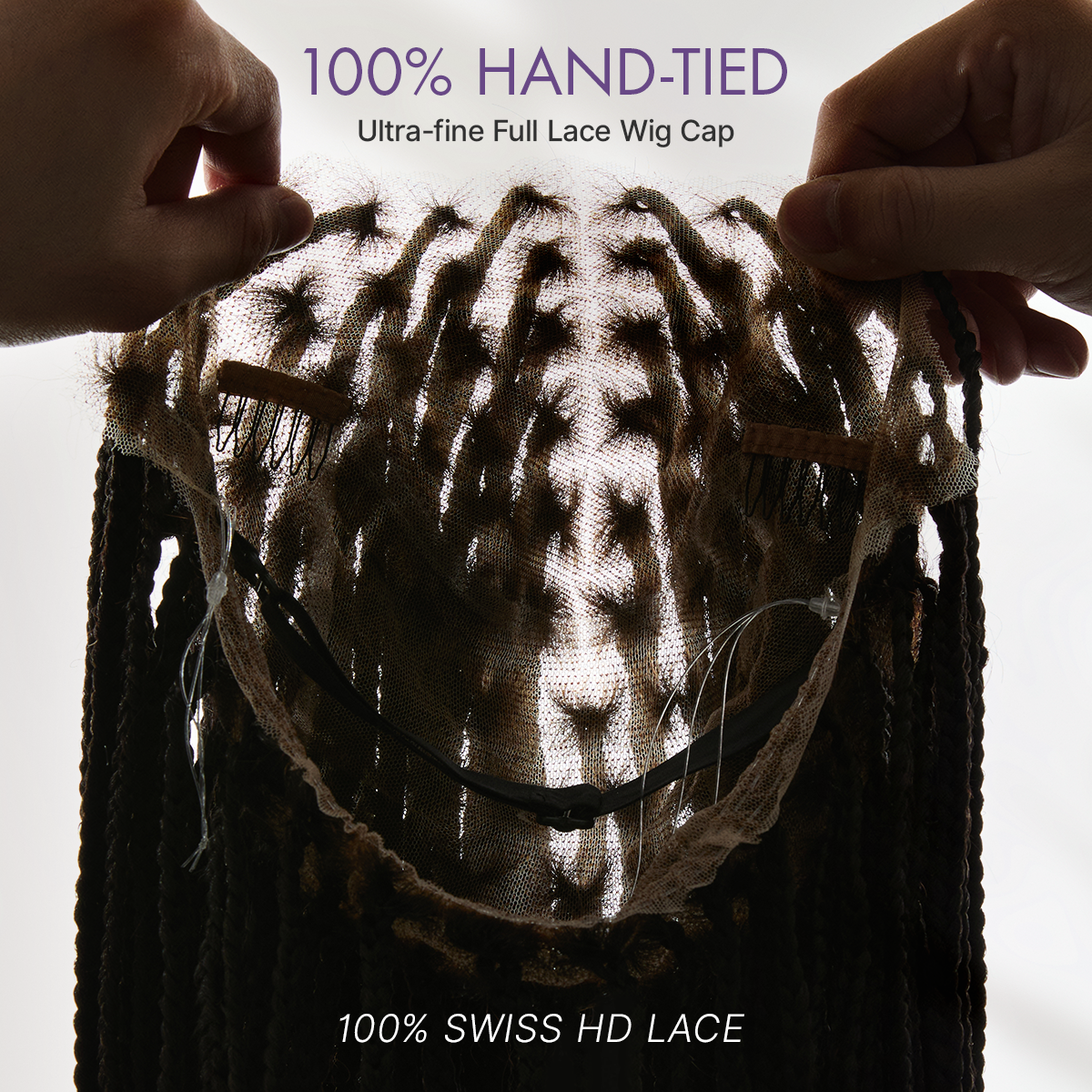 OwnScalp Lightweight Salon-Like Braids with a Real Scalp Look Full HD Lace Knotless Box Braided Wig Flexi-Fit Invisi Drawstring Cap - US Only