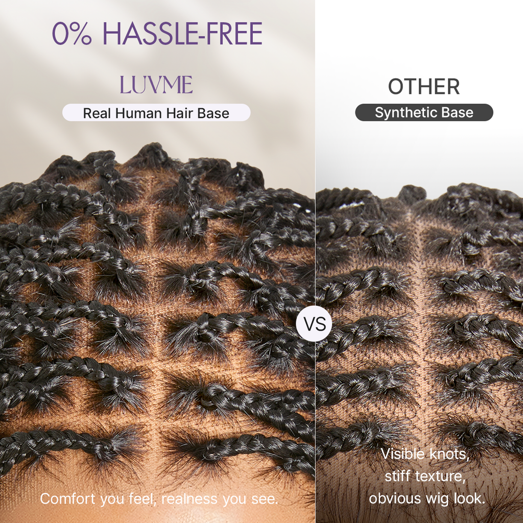 OwnScalp Lightweight Salon-Like Braids with a Real Scalp Look Full HD Lace Knotless Box Braided Wig Flexi-Fit Invisi Drawstring Cap - US Only