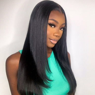 Melted Hair Natural Black Silky Straight Wig Glueless 13x4 Frontal Pre-Cut Lace Wig – Style 7546