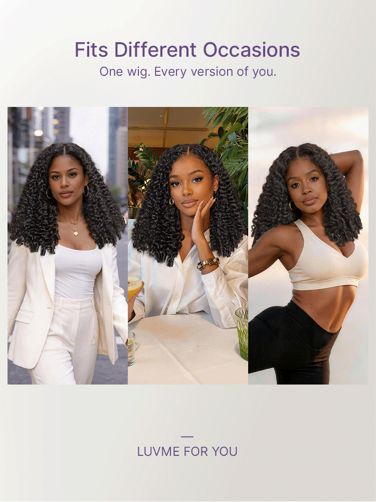 True Scalp V Part 180% Density Burmese Curly Finger Coil Ends Glueless Human Hair Wig with Flexi-Fit Drawstring-15