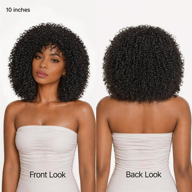 Throw On & Go 200% Density Natural Black Afro Curly No Lace Glueless Short Wig