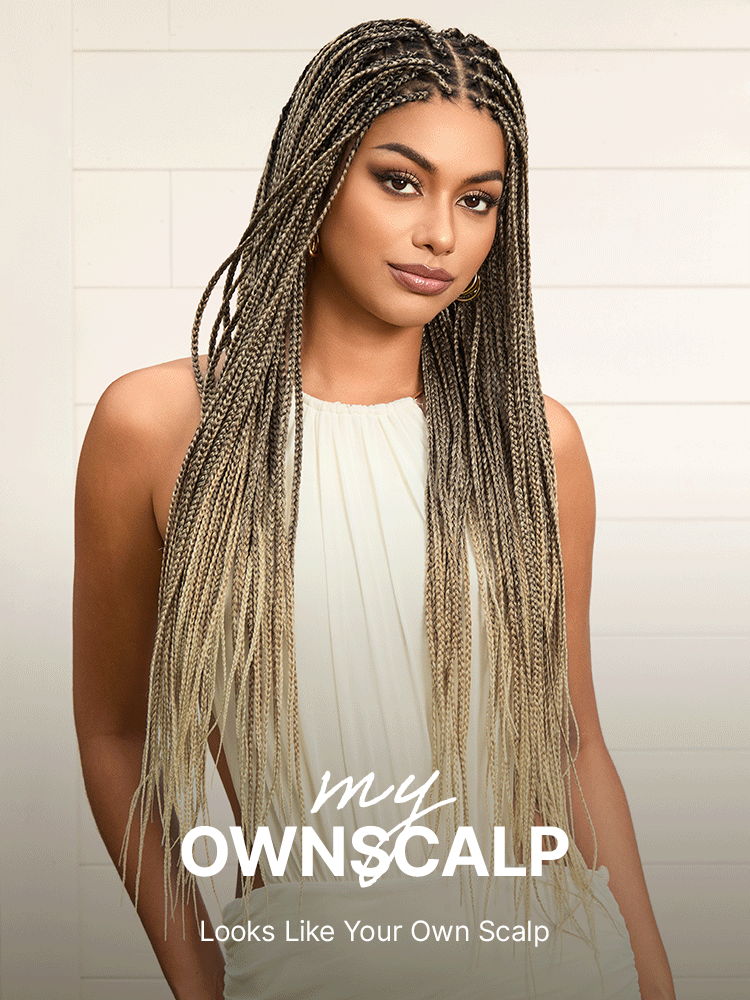 OwnScalp™ 613 Blonde Salon-Like Braids with a Real Scalp Look Full HD Lace Knotless Box Braided Wig Drawstring Cap - US Only-25