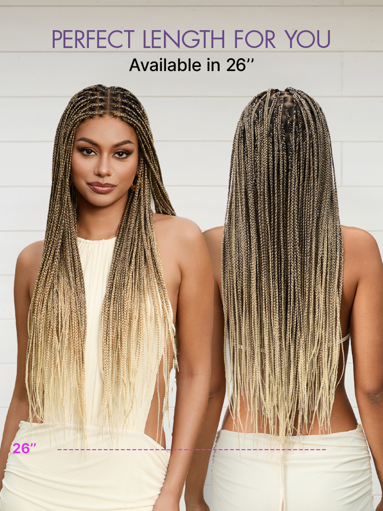 OwnScalp Lightweight Salon-Like Braids with a Real Scalp Look Full HD Lace Knotless Box Braided Wig Flexi-Fit Invisi Drawstring Cap - US Only
