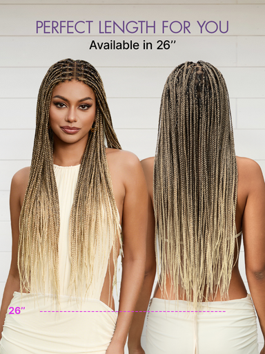 OwnScalp Lightweight Salon-Like Braids with a Real Scalp Look Full HD Lace Knotless Box Braided Wig Flexi-Fit Invisi Drawstring Cap - US Only