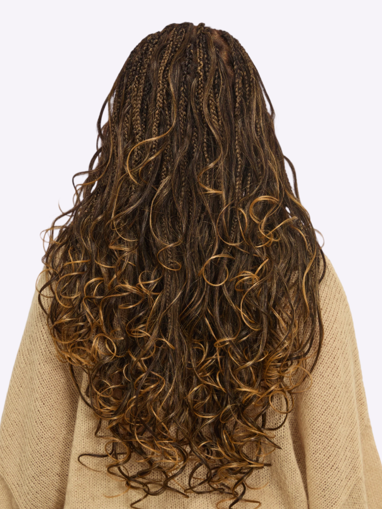 OwnScalp 613 Blonde Lightweight Salon-Like Braids with a Real Scalp Look Full HD Lace Knotless Box Braided Wig Drawstring Cap - US Only