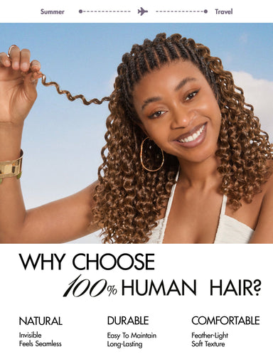 Readitress Pre-Separated Feather Crochet Human Hair for Miracle Knots Boho Braids | Ombre Brown Deep Wave Protective Style (Free Gifts Included)